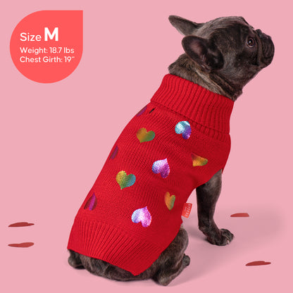 Valentine Heart Red Dog Sweater