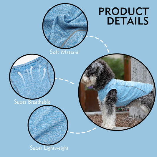 KYEESE Dog Shirt/2pack Dog Shirt-Sports Athletic Breathable Dog T-Shirt with Reflective Strip Tank Top