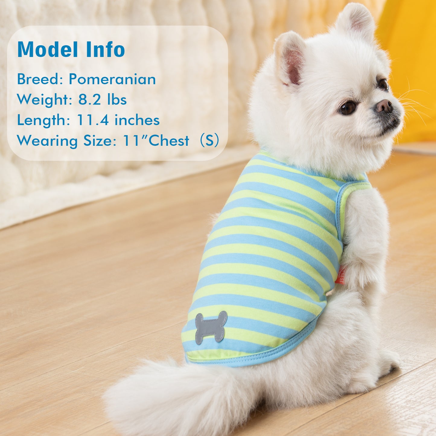 KYEESE 2Pack Striped Dog Shirts – Lightweight Cotton Sleeveless T-Shirts