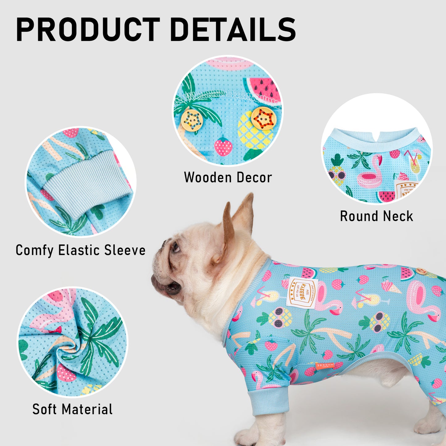 KYEESE Mesh Dog Pajamas-Fast-Drying Breathable Pet Onesie