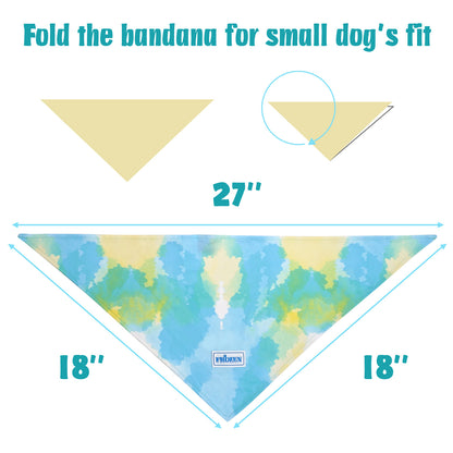 KYEESE 2 Pack Dog Instant Cooling Bandanas-Breathable Dog Scarf Triangle