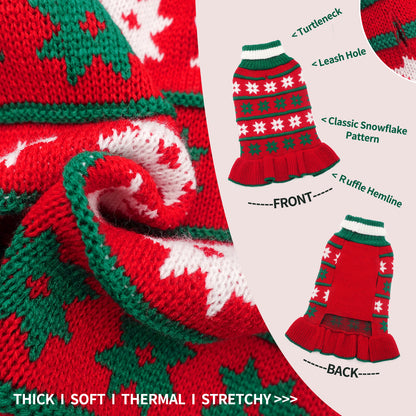 CHRISTMAS DOG SNOWFLAKE KNIT SWEATER