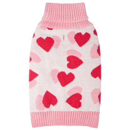 Valentine Heart Pink Dog Sweater