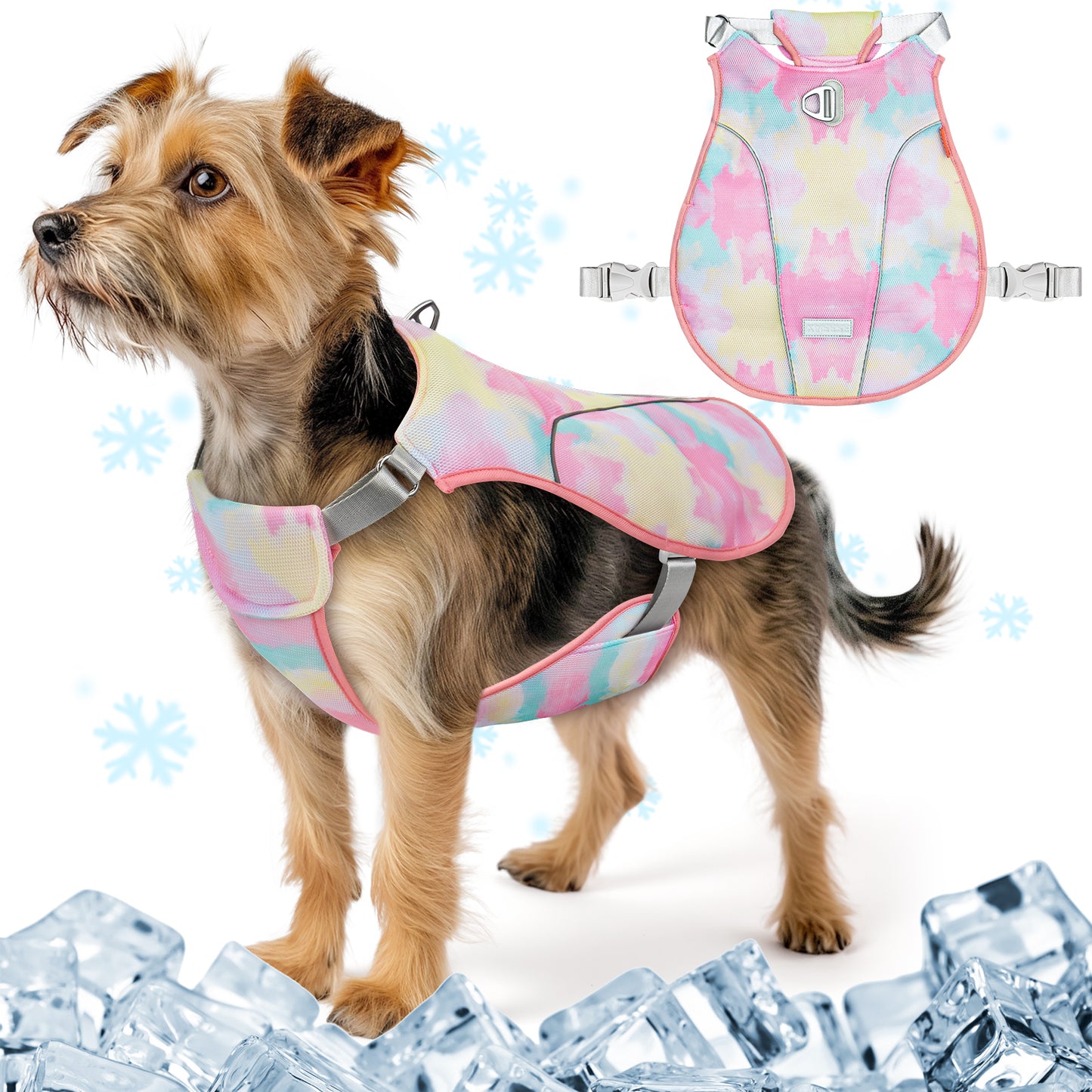 KYEESE Dog Cooling Vest-Adjustable Straps Dog Cooling Shirt with D Ring UV Protection Reflective Stripe