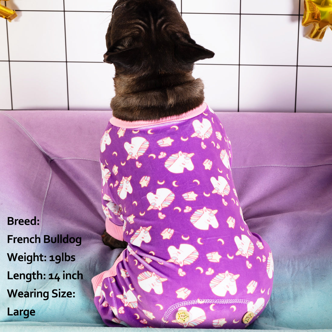 Purple Unicorn Velvet Dog Pajamas