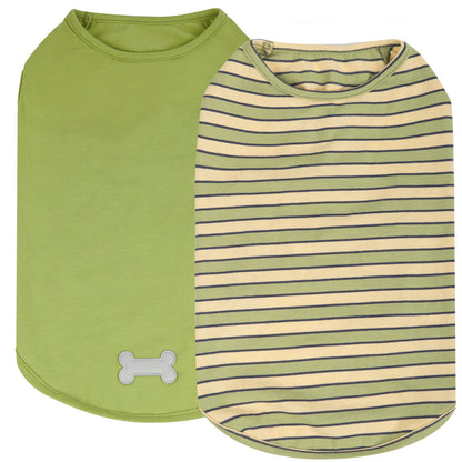 KYEESE 2Pack Striped Dog Shirts – Lightweight Cotton Sleeveless T-Shirts