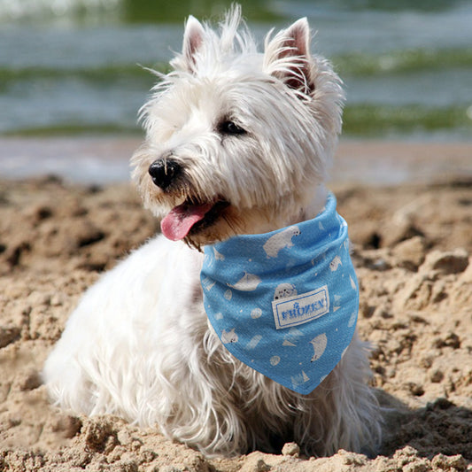 KYEESE 2 Pack Dog Instant Cooling Bandanas-Breathable Dog Scarf Triangle