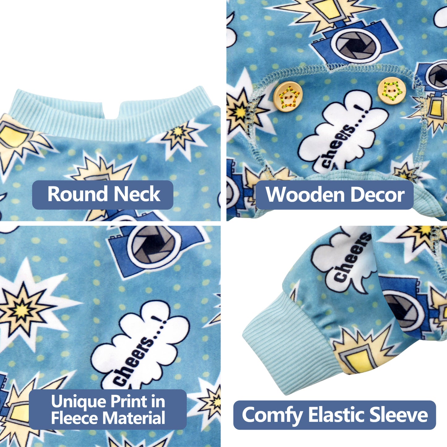 KYEESE Adorable Print Dog Pajamas – Cozy, Sensitive-Skin Friendly Sleepwear