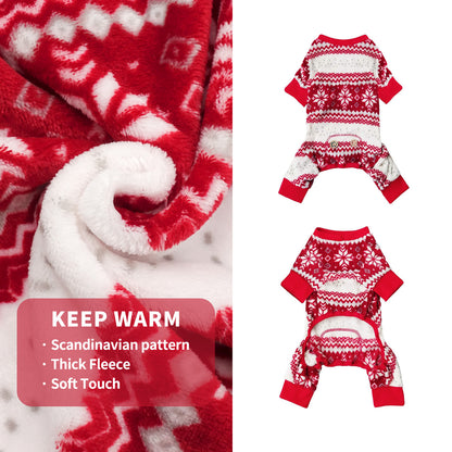 kyeese Christmas Dog Pajamas with Snowflake Pattern