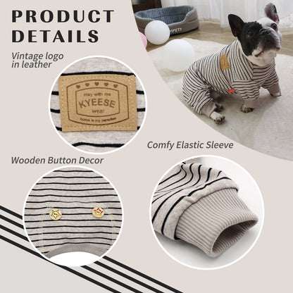 KYEESE Striped Dog Pajamas – Cozy Sleepwear for Dogs & Cats