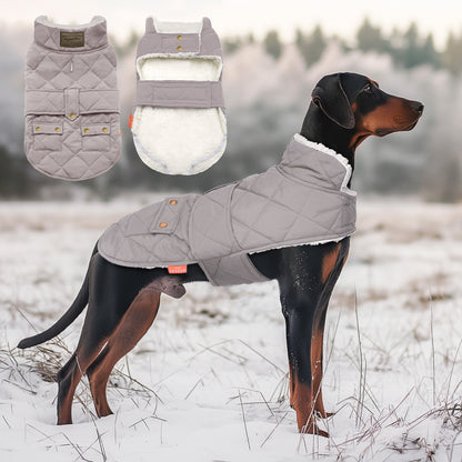 KYEESE Dog Coat-Pet Winter Coat with Leash Hole Thick Cat Clothes with Pocket Windproof Dog Jacket