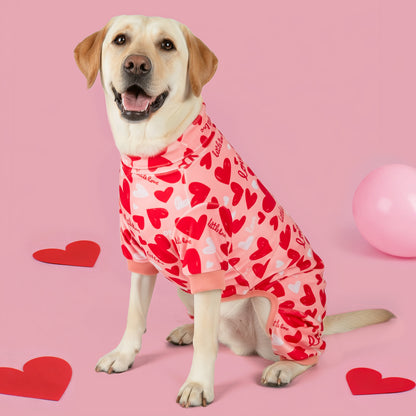 Valentine Heart Print Dog Pajamas