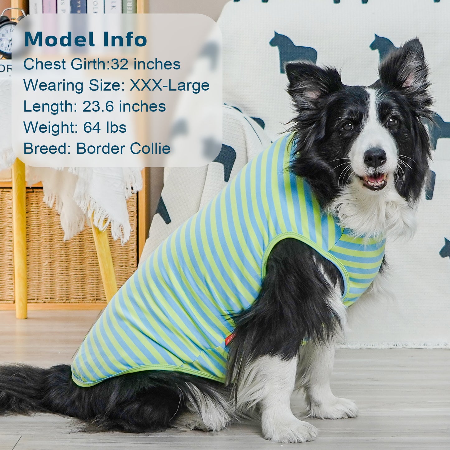 KYEESE 2Pack Striped Dog Shirts – Lightweight Cotton Sleeveless T-Shirts
