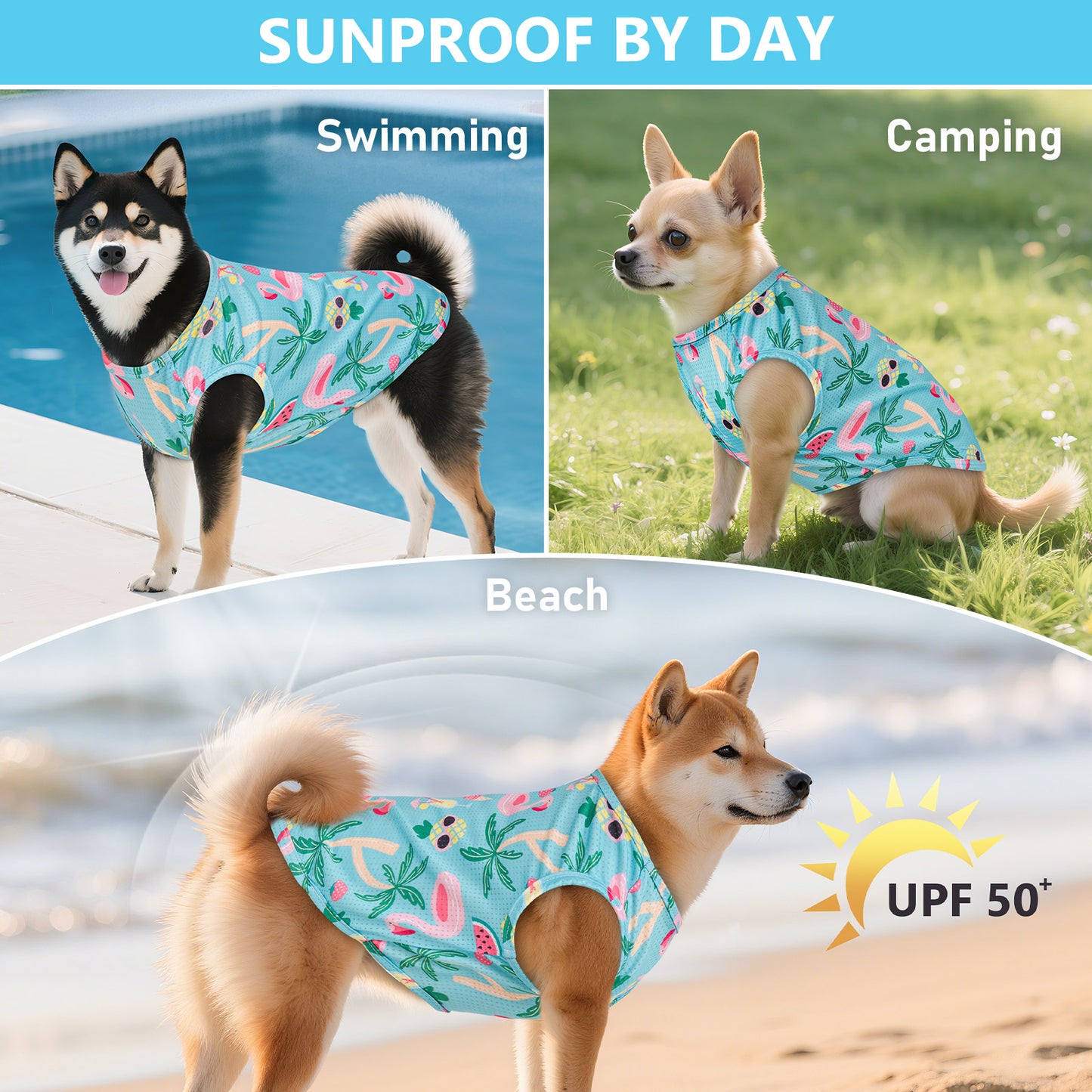 KYEESE 2 Pack Dog Shirts-Quick Dry Tank Top with Reflective Label