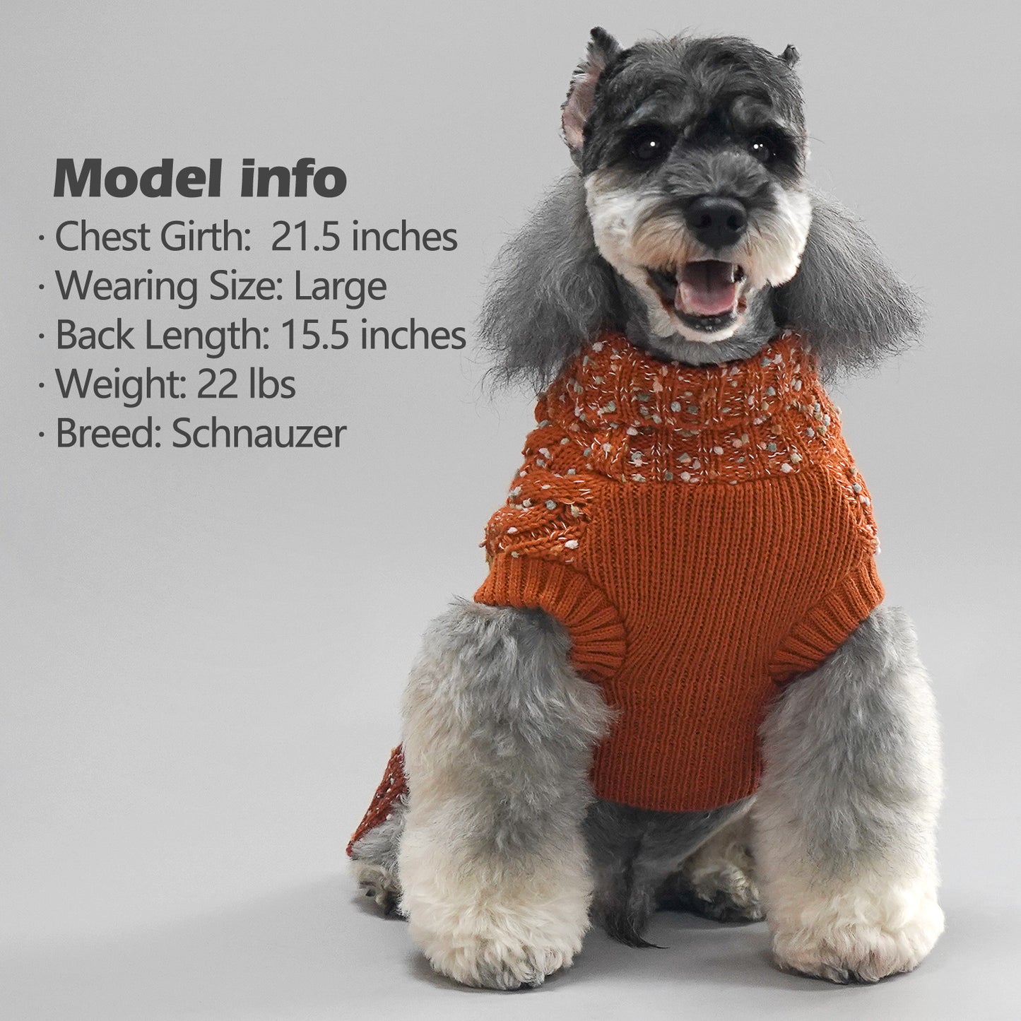 KYEESE Dog Sweaters-Color Block Fuzzy Thread Knitted Turtleneck Fall Winter Dog Sweater