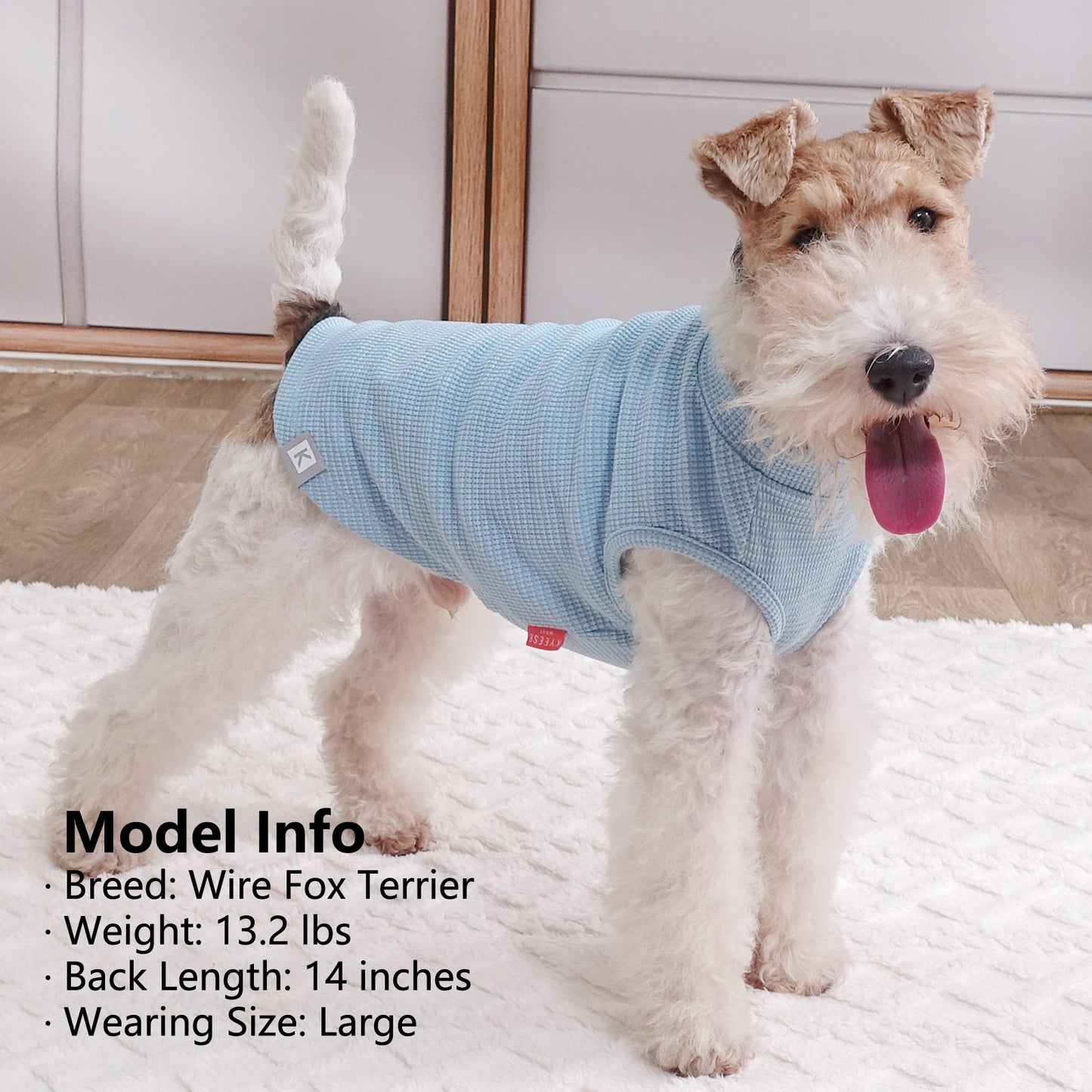 KYEESE 2Pack Waffle Dog Shirts – Lightweight Breathable Striped Tank Tops