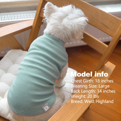 KYEESE 2Pack Waffle Dog Shirts – Lightweight Breathable Striped Tank Tops