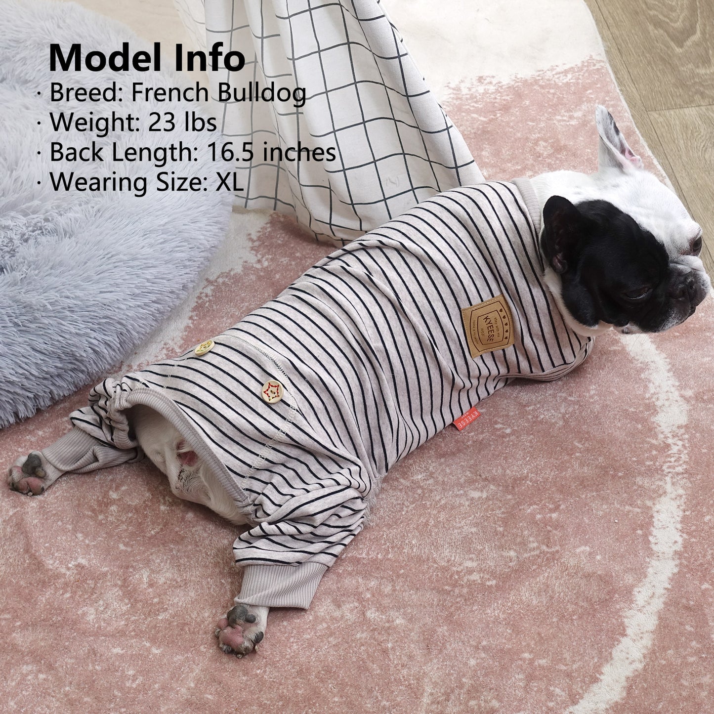 KYEESE Striped Dog Pajamas – Cozy Sleepwear for Dogs & Cats