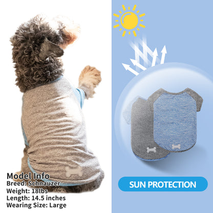 KYEESE 2 Pack Dog Shirt-Quick Dry Dog T-Shirts with Reflective Label Raglan Sleeve