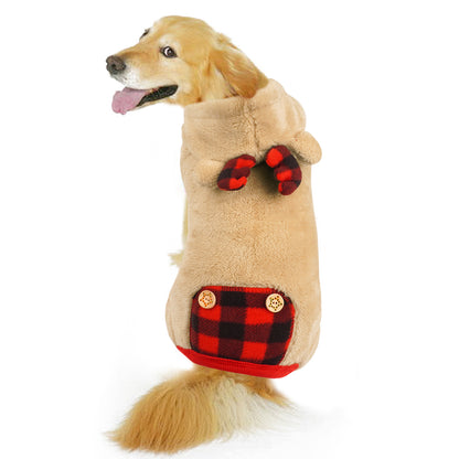 KYEESE Christmas Dog Pajamas with Reindeer Antler Hood