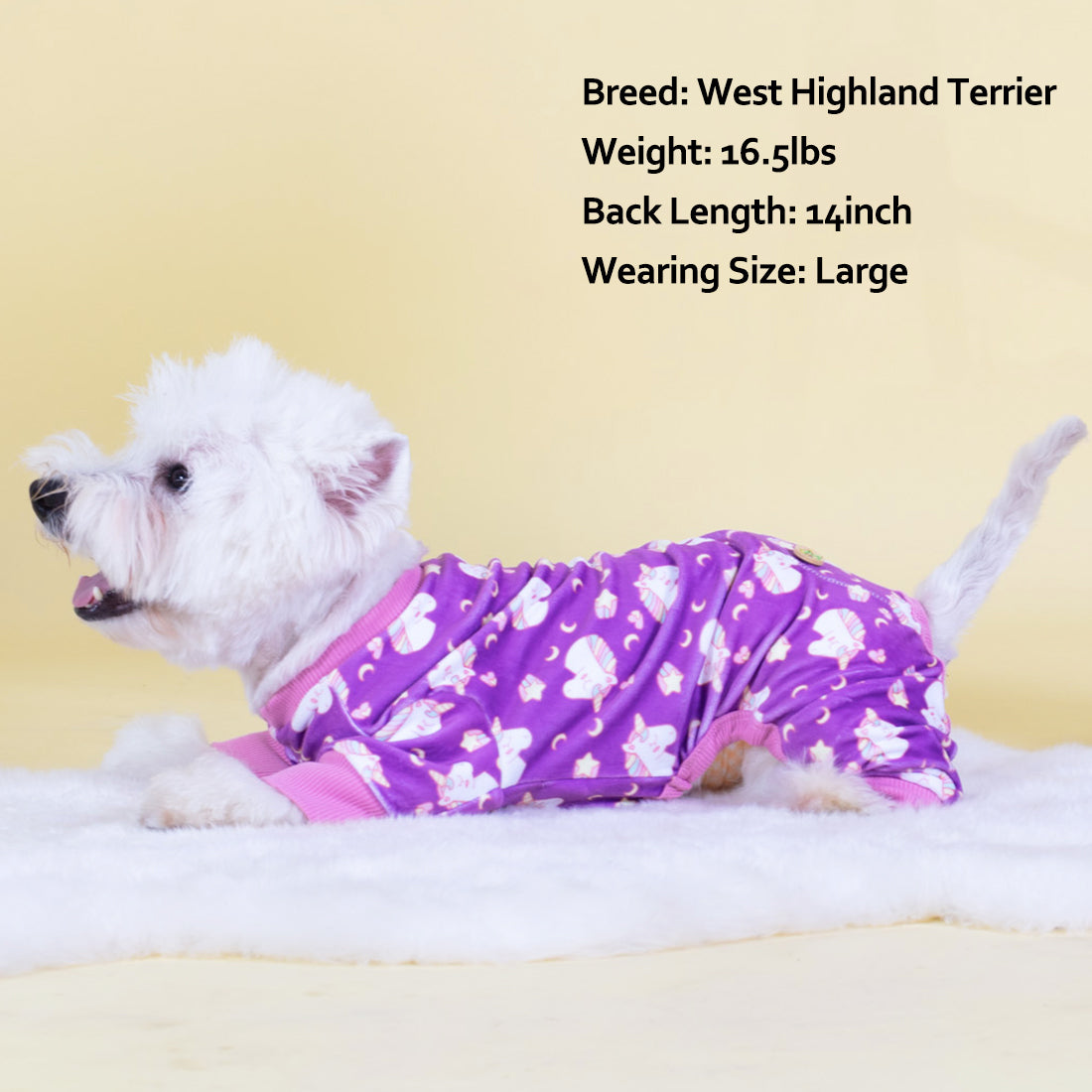 Purple Unicorn Velvet Dog Pajamas
