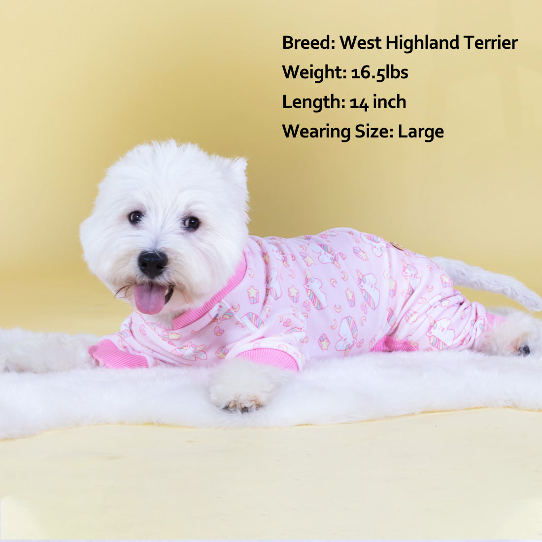 Pink Unicorn Velvet Dog Pajamas