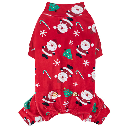 KYEESE Christmas Dog Pajamas-Soft Velvet Christmas Outfit