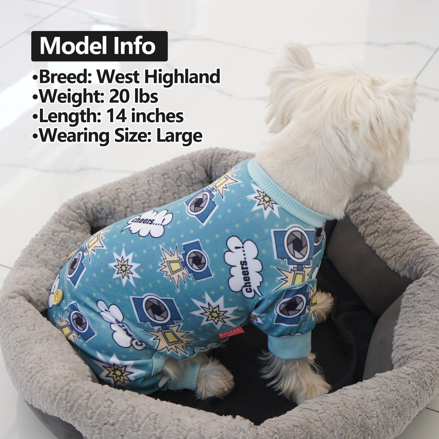 KYEESE Adorable Print Dog Pajamas – Cozy, Sensitive-Skin Friendly Sleepwear