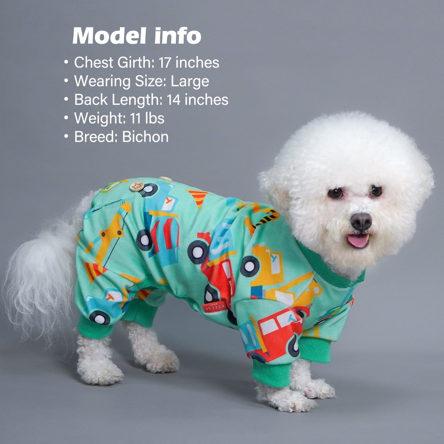 KYEESE Adorable Print Dog Pajamas – Cozy, Sensitive-Skin Friendly Sleepwear