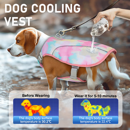 KYEESE Dog Cooling Vest-Adjustable Straps Dog Cooling Shirt with D Ring UV Protection Reflective Stripe