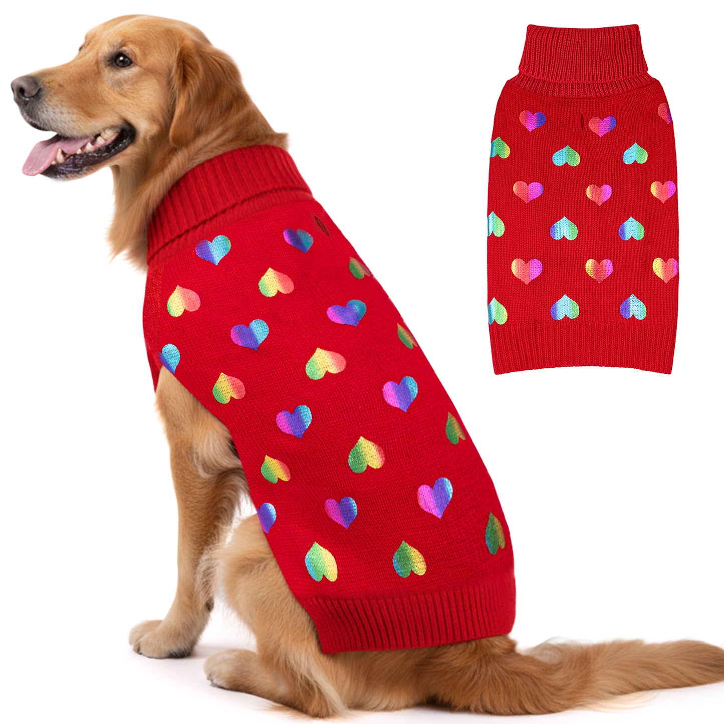 Valentine Heart Red Dog Sweater