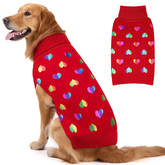 Valentine Heart Red Dog Sweater