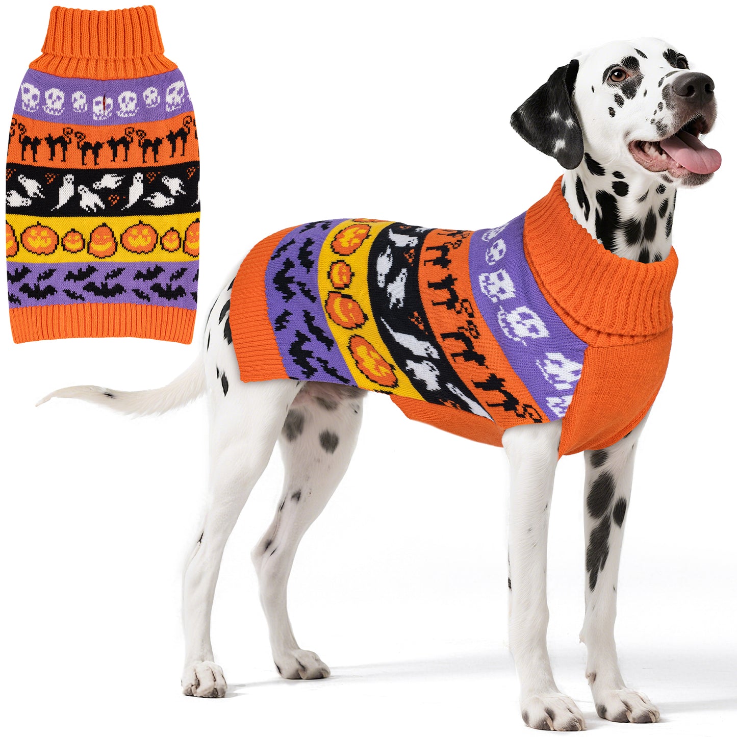 KYEESE Pumpkin & Ghost Dog Sweater – Cute Halloween Sleeveless Outfit