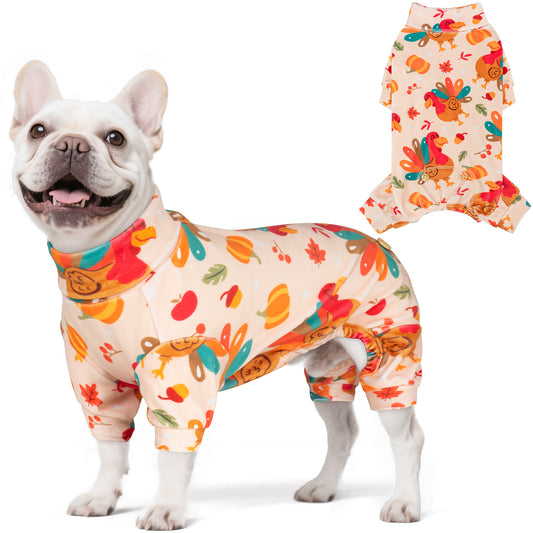 KYEESE Thanksgiving Dog Pajamas-Soft Velvet Thanksgiving Outfit