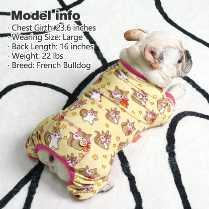 KYEESE Velvet Dog Pajamas-Stretchy Comfy Print Doggie Jammies