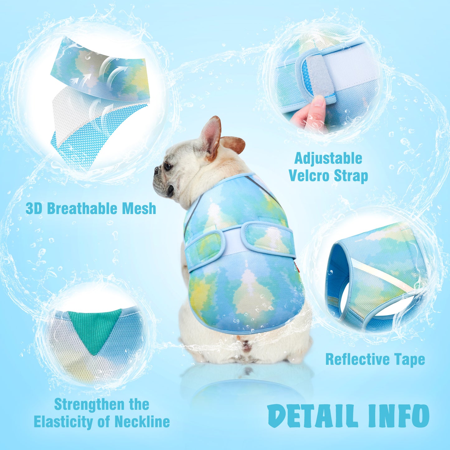KYEESE Dog Cooling Vest-3D Breathable Mesh Pet Cooling Jacket