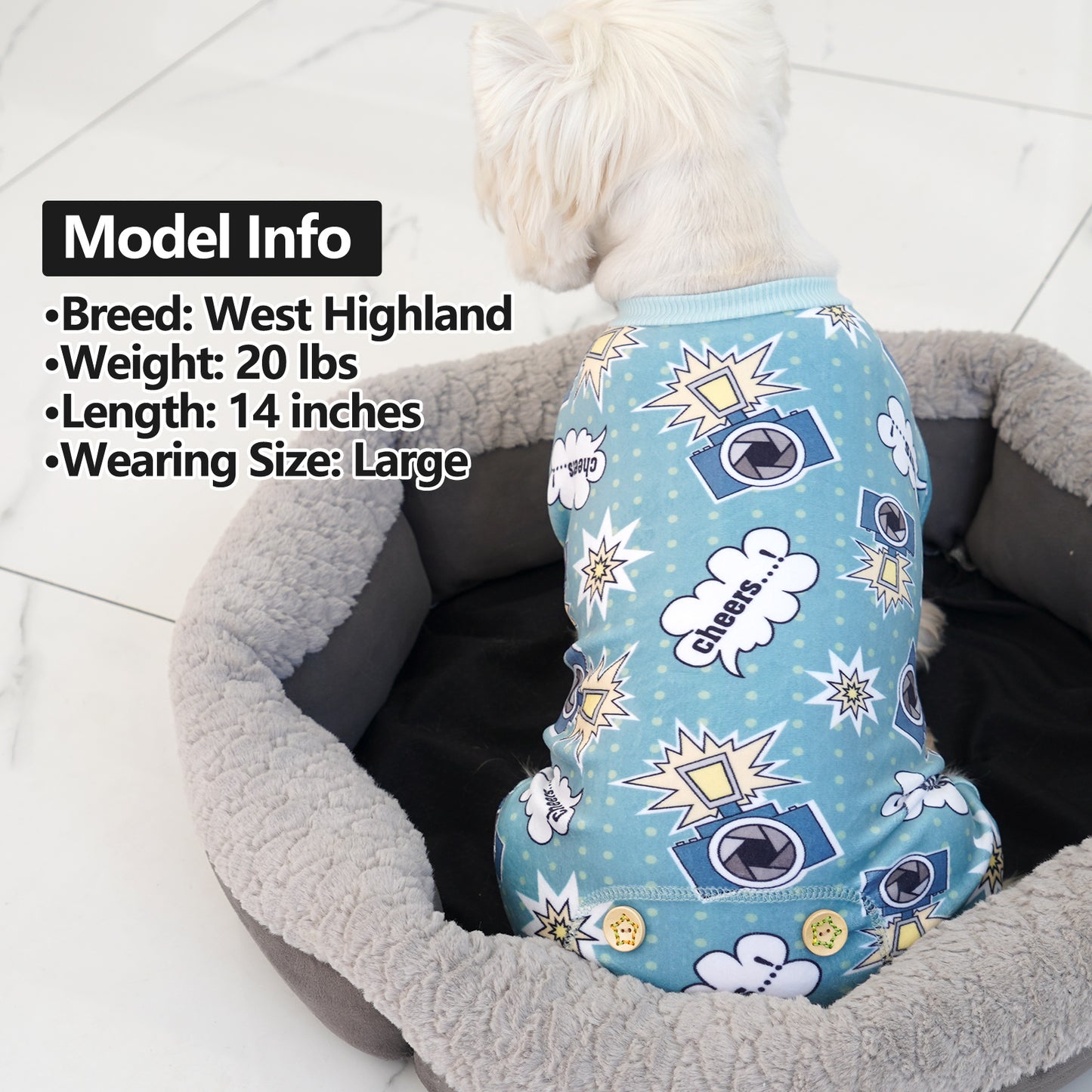 KYEESE Adorable Print Dog Pajamas – Cozy, Sensitive-Skin Friendly Sleepwear