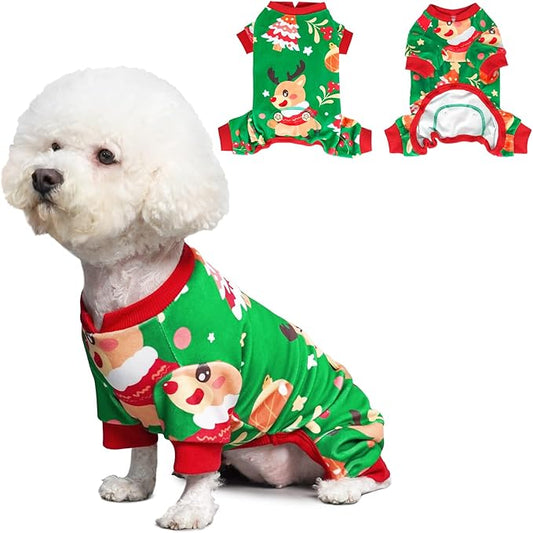 KYEESE Christmas Dog Pajamas-Soft Velvet Christmas Outfit