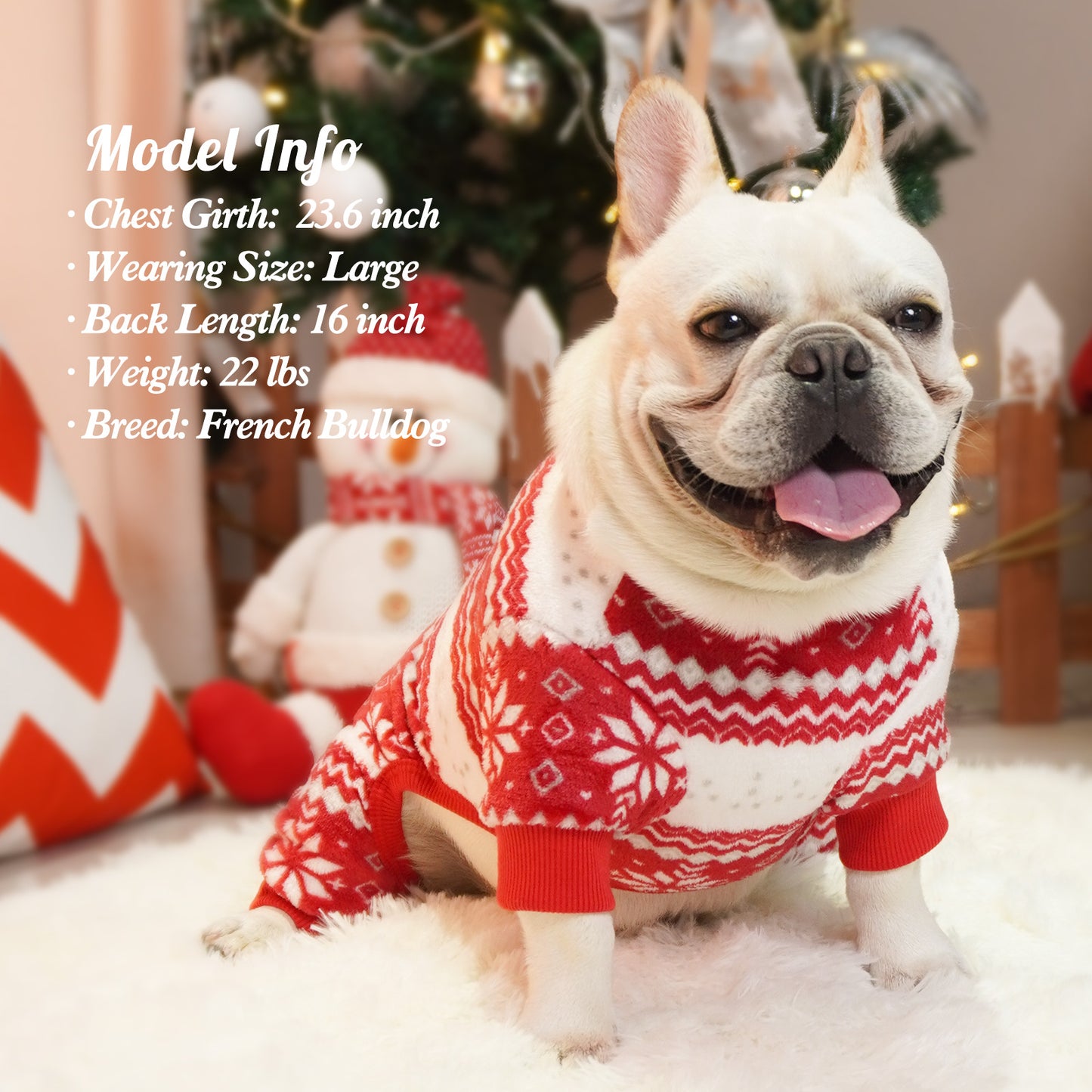 kyeese Christmas Dog Pajamas with Snowflake Pattern