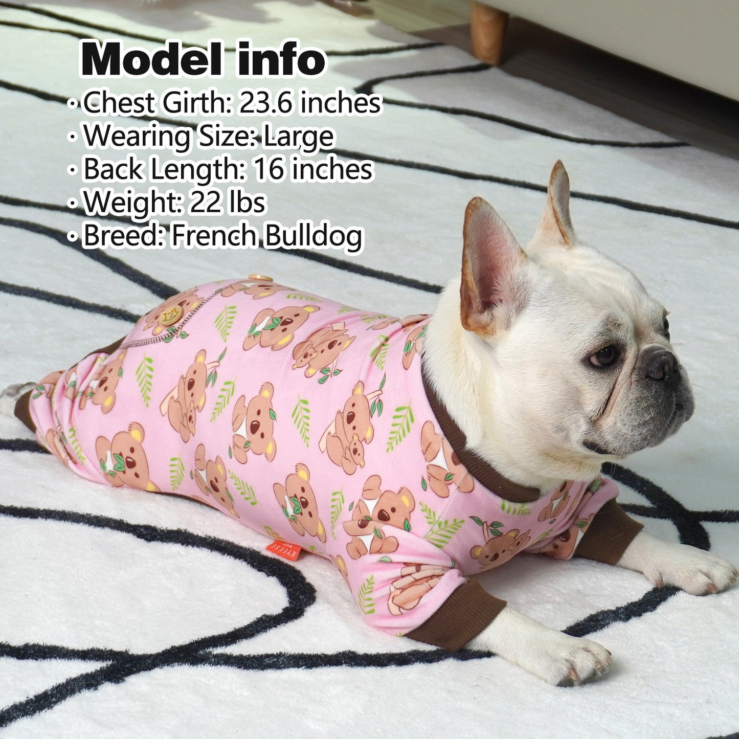 KYEESE Velvet Dog Pajamas-Stretchy Comfy Print Doggie Jammies