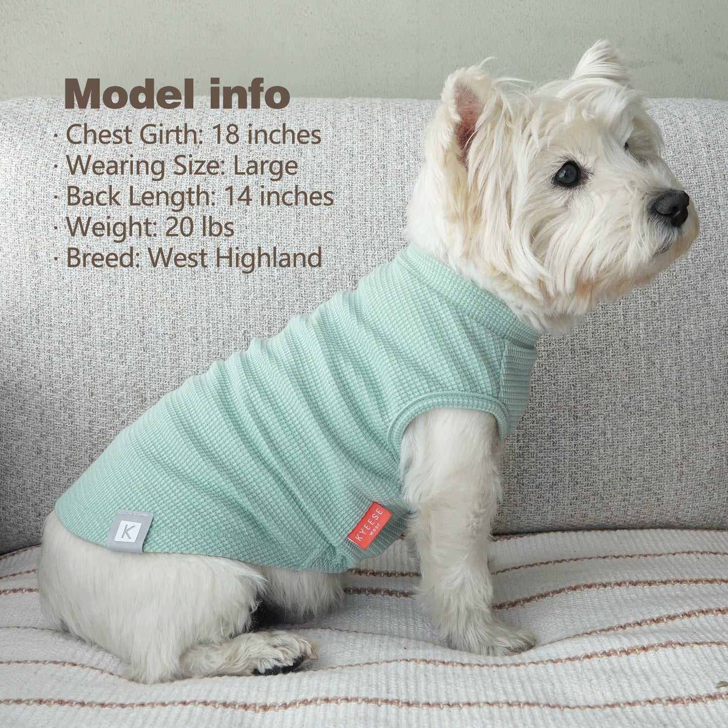 KYEESE 2Pack Waffle Dog Shirts – Lightweight Breathable Striped Tank Tops