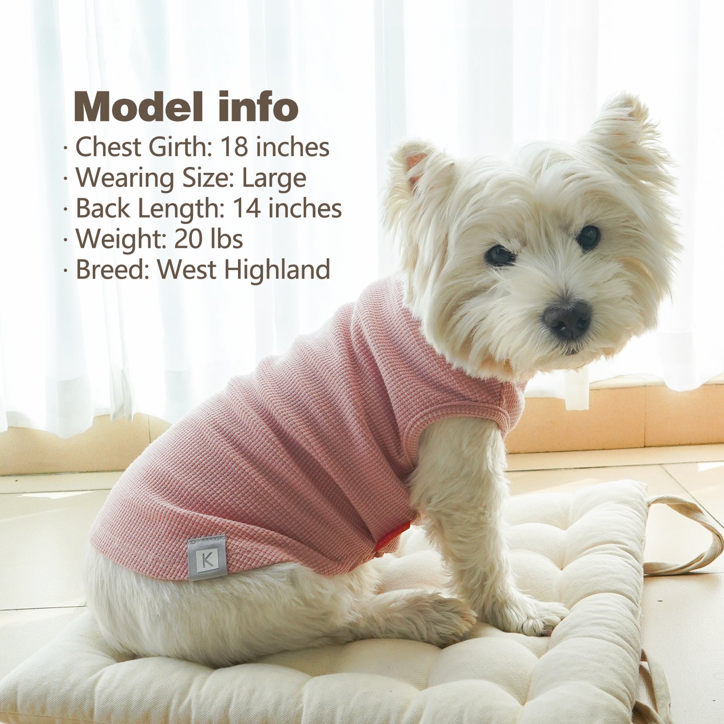 KYEESE 2Pack Waffle Dog Shirts – Lightweight Breathable Striped Tank Tops