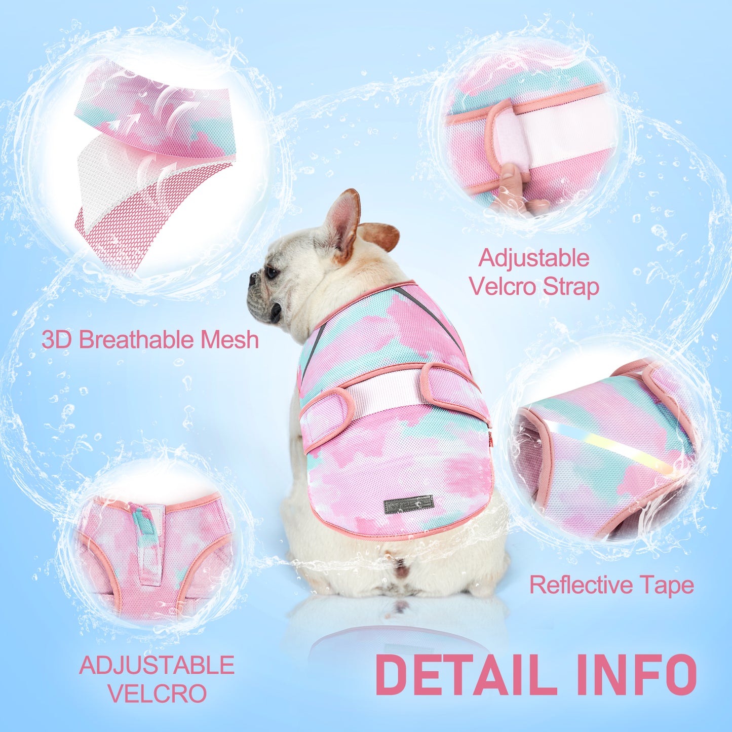 KYEESE Dog Cooling Vest-3D Breathable Mesh Pet Cooling Jacket