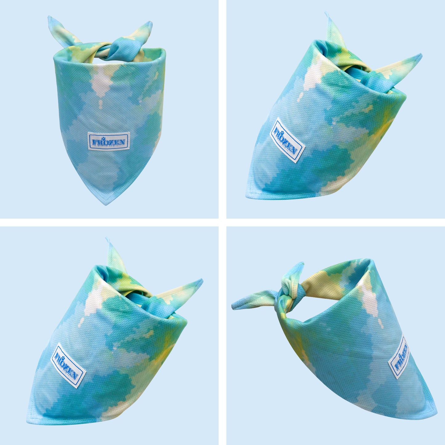 KYEESE 2 Pack Dog Instant Cooling Bandanas-Breathable Dog Scarf Triangle