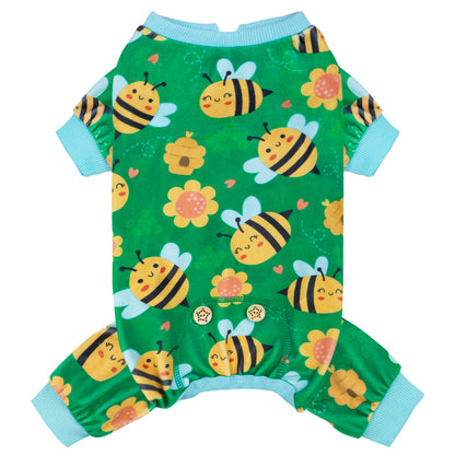 Little Bee Print Velvet Dog Pajamas