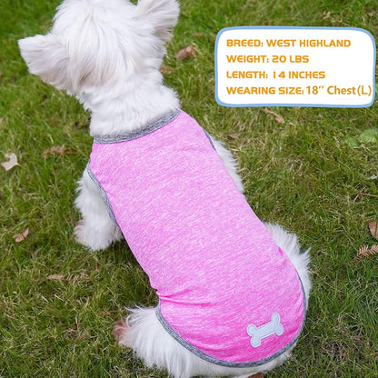 KYEESE 2 Pack Dog Shirts- Sun Protection Quick Dry Reflective Label Sleeveless Dog Vest
