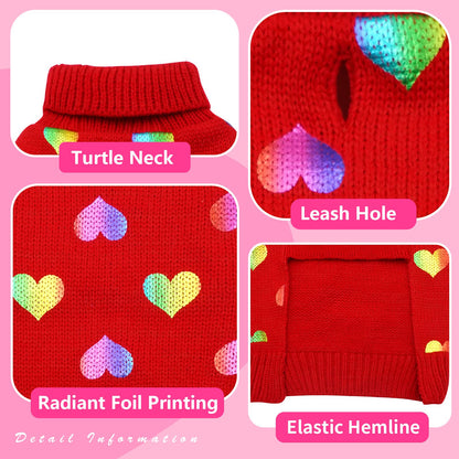 Valentine Heart Red Dog Sweater