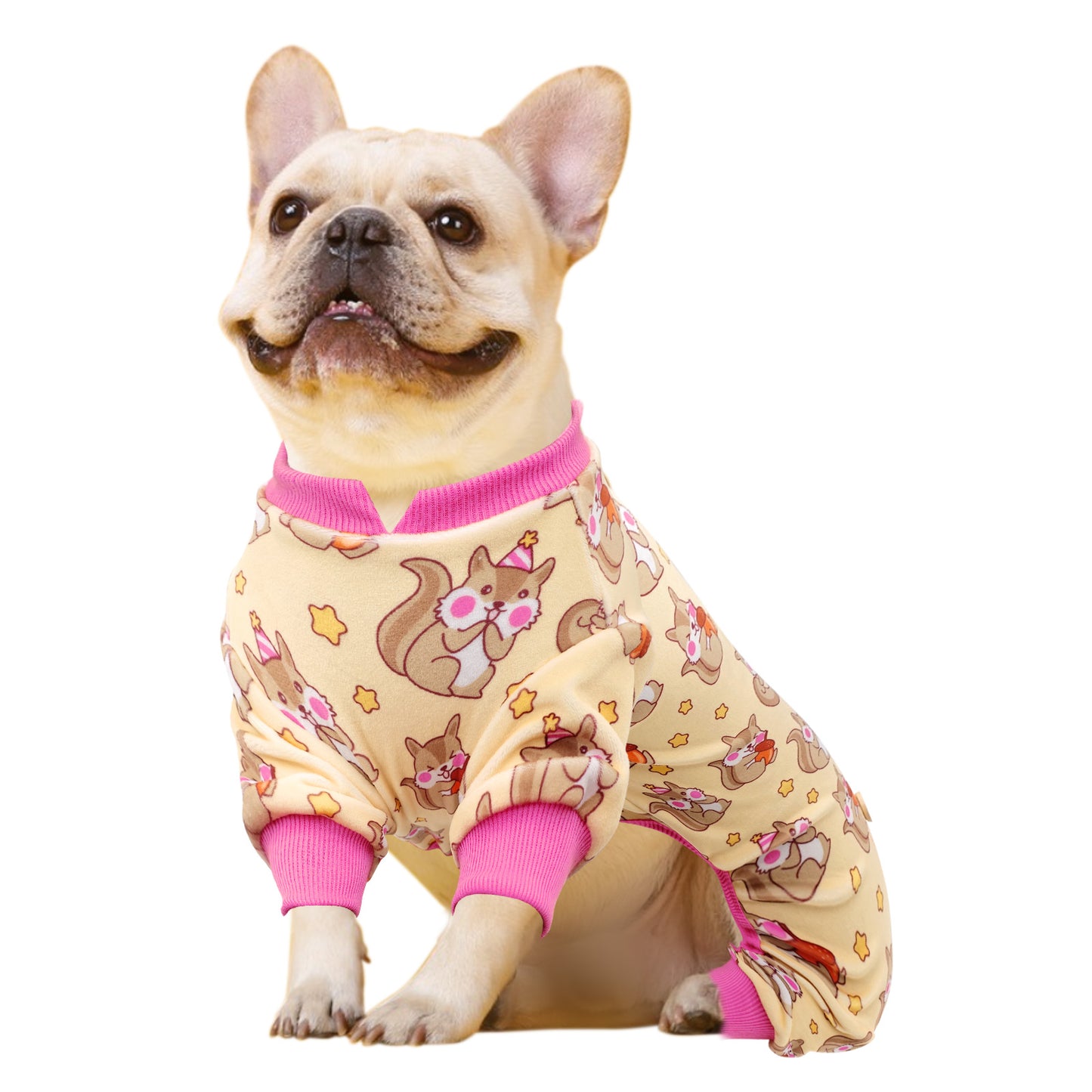 KYEESE Velvet Dog Pajamas-Stretchy Comfy Print Doggie Jammies