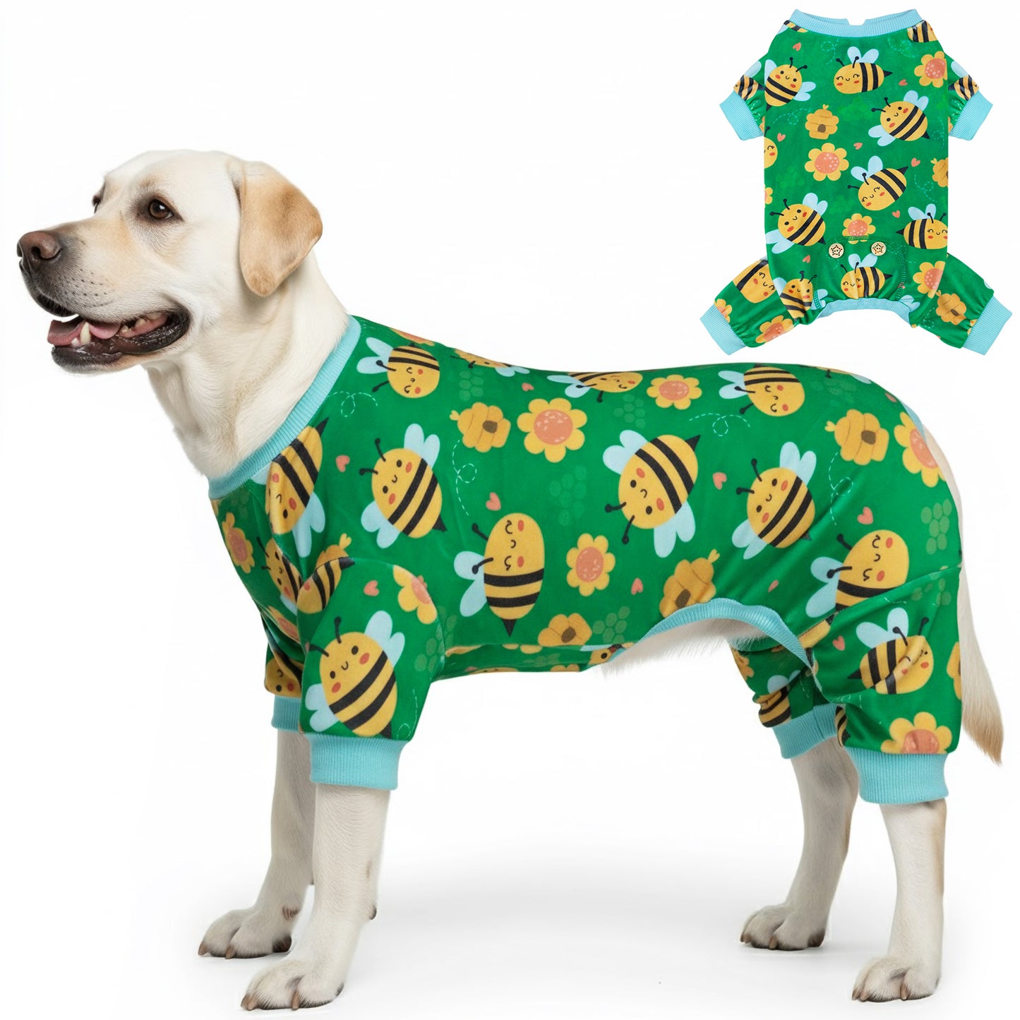 Little Bee Print Velvet Dog Pajamas