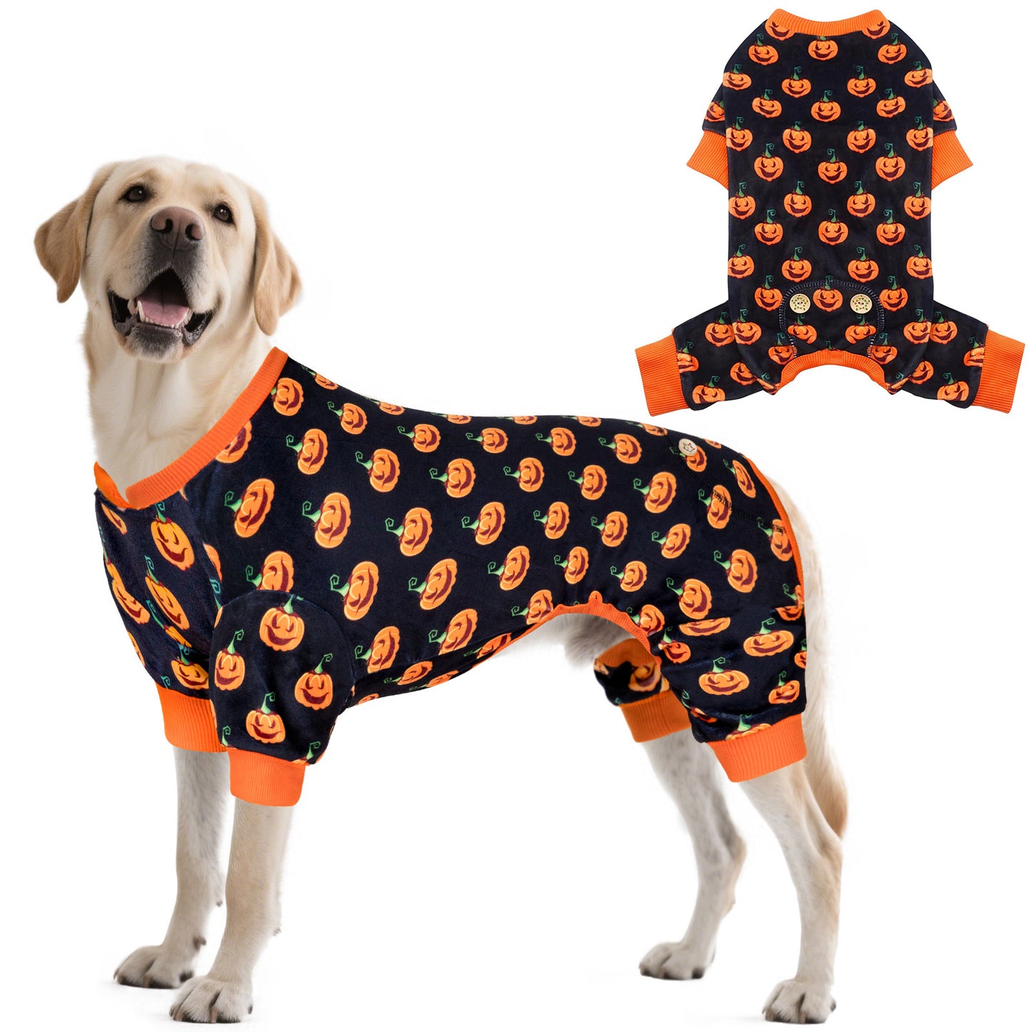 KYEESE Halloween  Dog Pajamas-Cute Pumpkin Turtleneck Festival Jammies